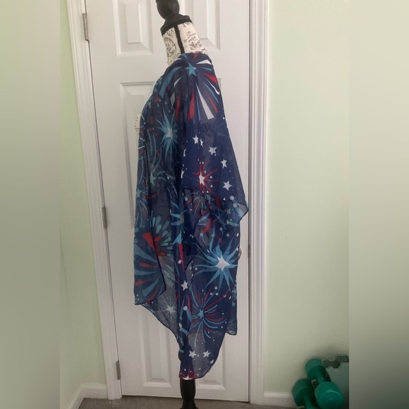 Fashion City - Firework Print Summer Kimono Cover-Up: ONE SIZE / US - Picture 9 of 10